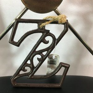 new ART MINDS BROWN metal LETTER Z  wall decor